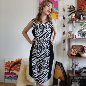 Vintage 90s Zebra Print Dress